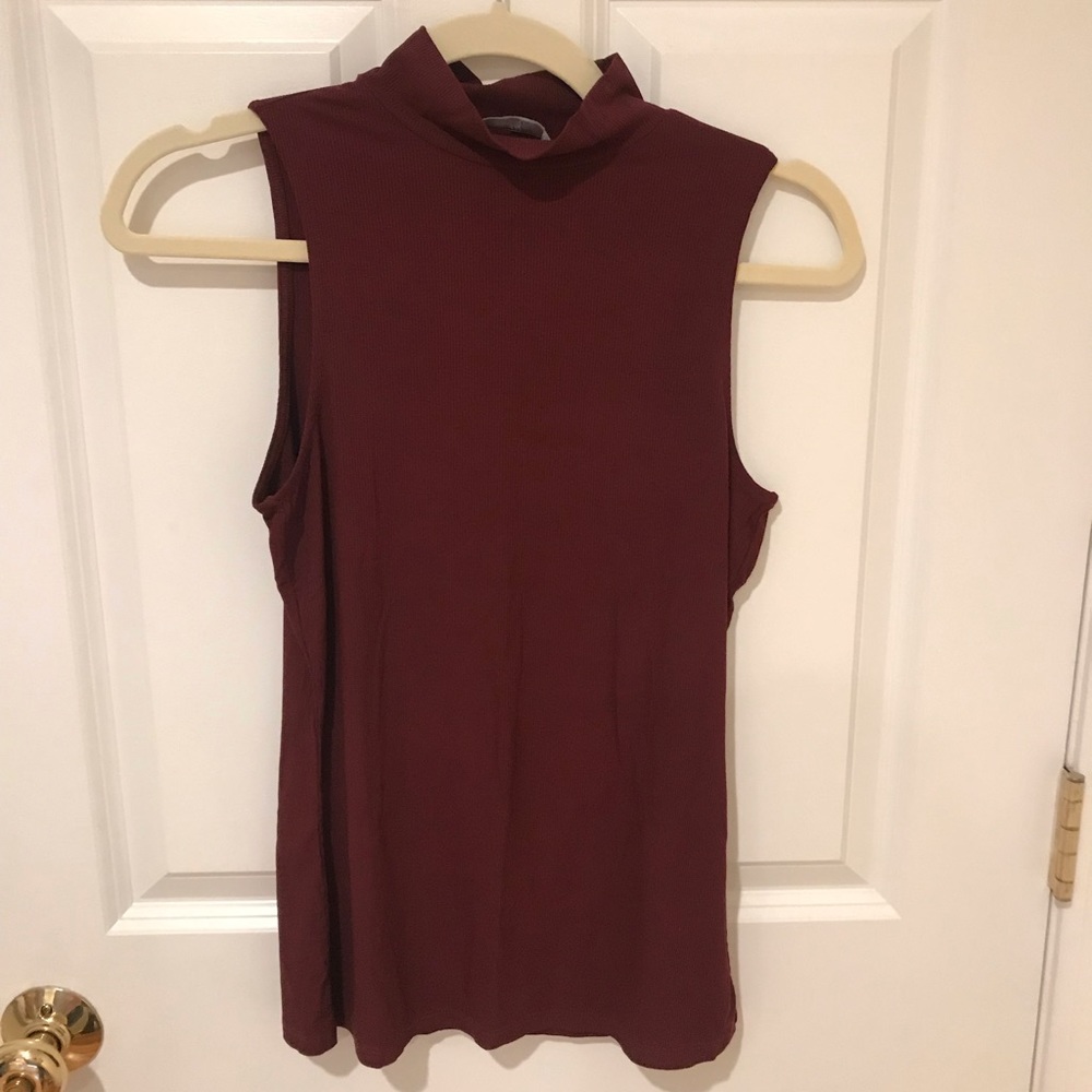 NWT H&M maroon high neck tank top